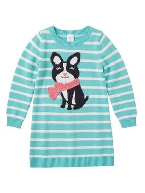 Gymboree Toddler Girl's Blue & White Striped Knit Sweater Dress